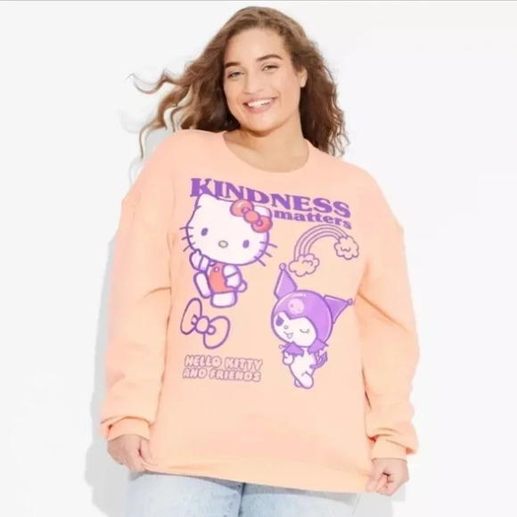 Hello Kitty & Friends Kindness Matters Graphic Sweatshirt Size 1X,2X,3X - Picture 1 of 13